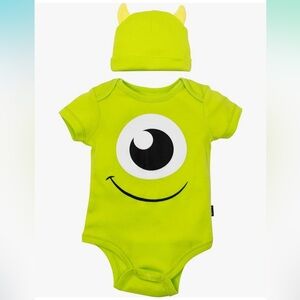 Monster’s Inc baby bodysuit & hat set 12-18mo - Mike Wazoski